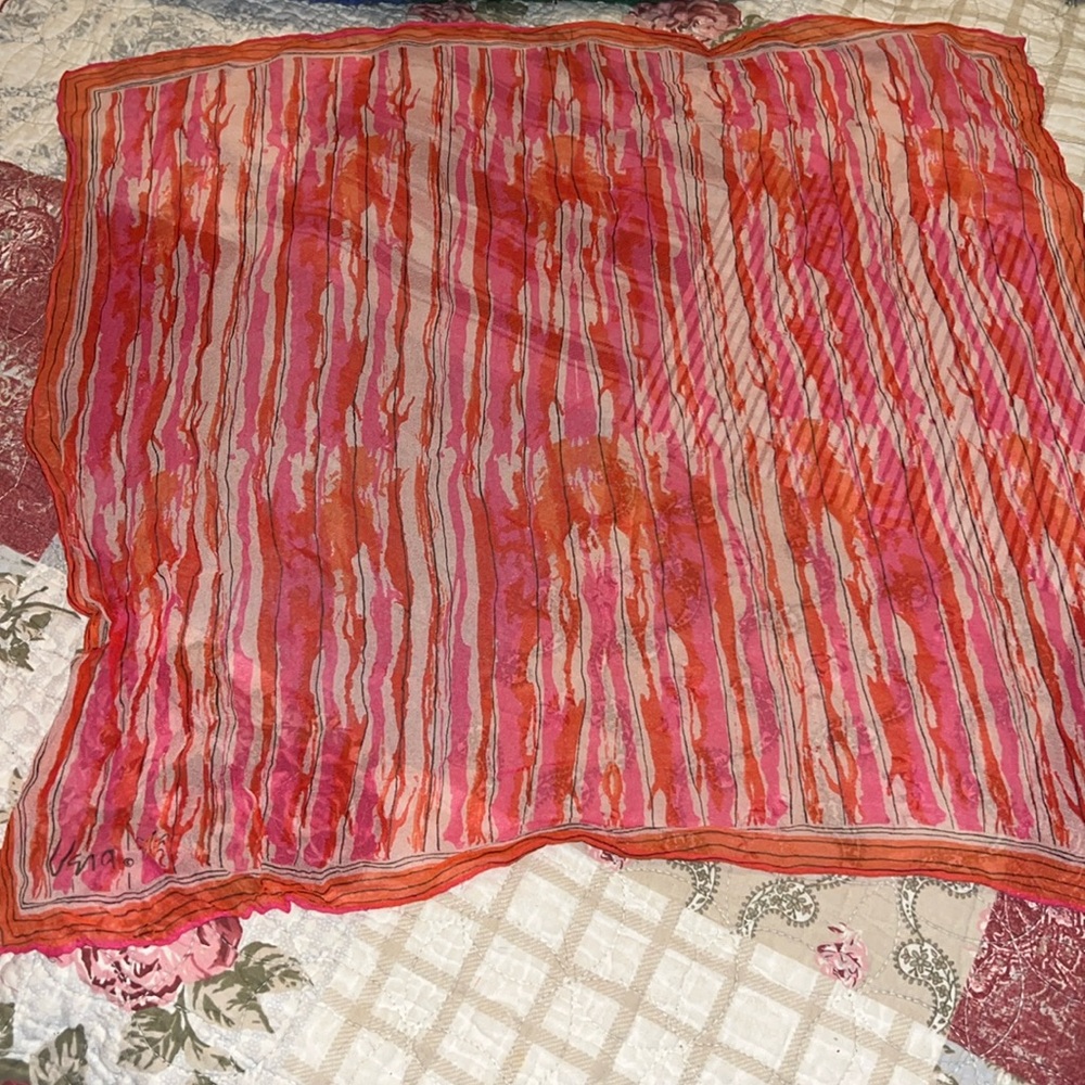 Vintage Vera Neumann Verasheer Japan ladybug scarf 21”